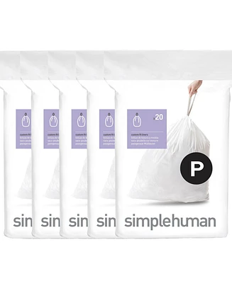simplehuman Code P Custom Fit Liners, Pack of 100