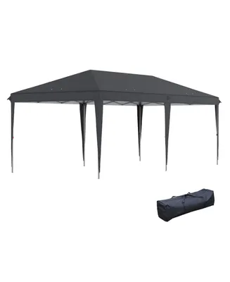 Outsunny 10' x 19' Extra Large Pop Up Canopy, Outdoor Party Tent with Folding Steel Frame, Carrying Bag for Catering, Events, Backyard Bbq