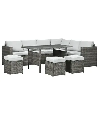 Outsunny 7 Piece Patio Furniture Set, Outdoor L