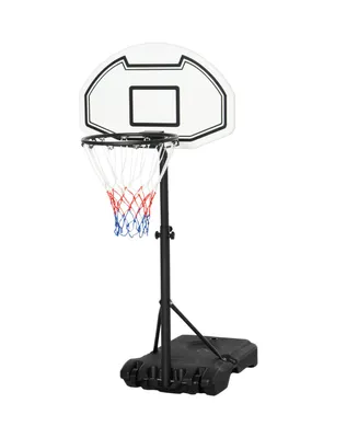 Soozier Aosom Poolside Basketball Hoop Stand Portable Basketball System Goal, Adjustable Height 3'-4', 30" Backboard