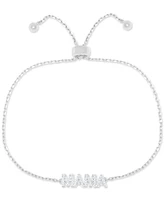 3-Pc. Set Lab-grown White Sapphire (1-3/4 ct. t.w.) Mama Pendant Necklace, Stud Earrings, & Bolo Bracelet in Sterling Silver