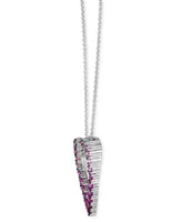 Le Vian Ombre Pink Sapphire (1 ct. t.w.) & White Sapphire (1/10 ct. t.w.) Open Heart Pendant Necklace in 14k White Gold, 18" + 2" extender