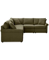 Wrenley 137" 5-Pc. Fabric L-Shape Modular Sectional Sofa, Created for Macy's