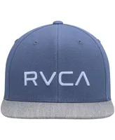 Big Boys and Girls Rvca Light Blue, Heathered Gray Twill Snapback Hat