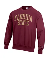 Men's Champion Garnet Florida State Seminoles Arch Reverse Weave Pullover Sweatshirt