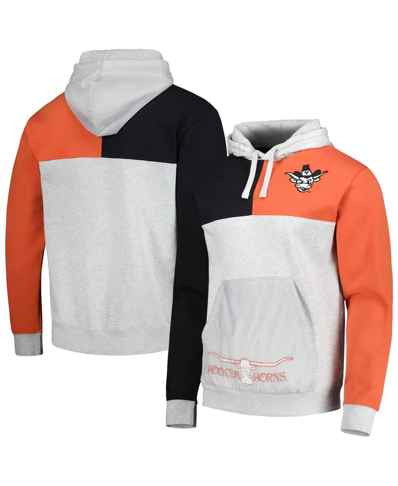 Men's Mitchell & Ness Heather Gray Texas Longhorns Tie-Breaker Pullover Hoodie