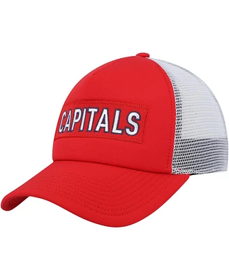 Men's adidas Red, White Washington Capitals Team Plate Trucker Snapback Hat
