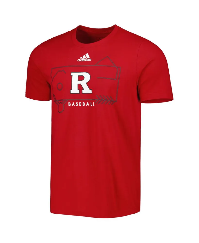 Men's adidas Scarlet Rutgers Scarlet Knights Locker Lines Baseball Fresh T-shirt