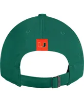 Men's adidas Green Miami Hurricanes Slouch Adjustable Hat