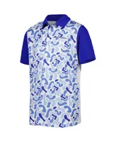 Big Boys and Girls adidas White, Blue The Players Print Aeroready Polo Shirt