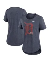 Women's Nike Heather Navy Detroit Tigers Touch Tri-Blend T-shirt