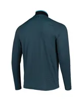 Men's Under Armour Blue FedEx St. Jude Championship T2 Green Stripe Raglan Quarter-Zip Jacket