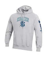 Men's Champion Heather Gray Seattle Kraken Reverse Weave Pullover Hoodie