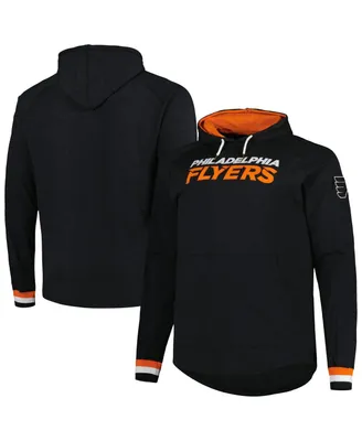 Men's Mitchell & Ness Black Philadelphia Flyers Big and Tall Legendary Raglan Pullover Hoodie