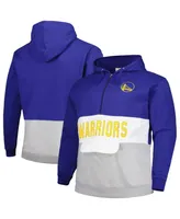 Men's Fanatics Royal Golden State Warriors Big and Tall Anorak Half-Zip Hoodie