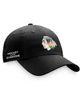 Men's Fanatics Black Chicago Blackhawks Team Logo Pride Adjustable Hat