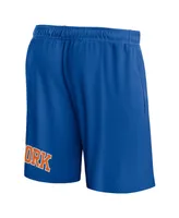 Men's Fanatics Blue New York Knicks Free Throw Mesh Shorts