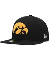 Men's New Era Black Iowa Hawkeyes Patch 59FIFTY Fitted Hat