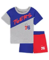 Toddler Boys and Girls Royal, Gray Philadelphia 76ers Super Star T-shirt Shorts Set