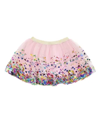 Sweet Wink Little and Big Girls Pink Confetti Tutu Skirt - tulle with multi