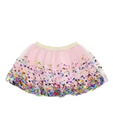 Sweet Wink Little and Big Girls Pink Confetti Tutu Skirt - tulle with multi