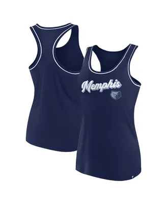 Women's Fanatics Navy Memphis Grizzlies Wordmark Logo Racerback Tank Top