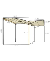 Outsunny 10' x 8' Outdoor Pergola and Patio Gazebo for Garden, Dark