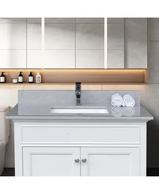 Simplie Fun X 22 Bathroom Stone Vanity Top Carrara Jade Engineered Marble With Undermount Ceramic