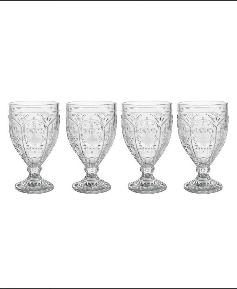 Fitz and Floyd Trestle 12-oz Goblet Glasses 4-Piece Set