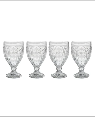 Fitz and Floyd Trestle 12-oz Goblet Glasses 4-Piece Set