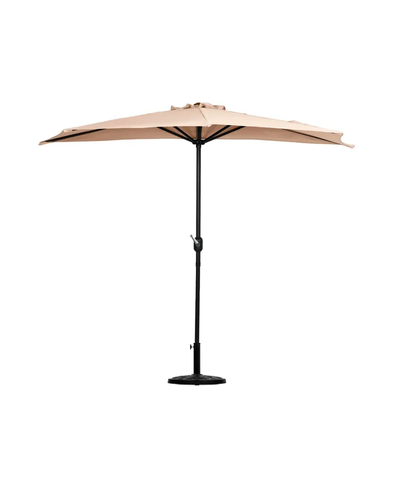 WestinTrends 9 Ft Outdoor Patio Half Market Umbrella with Base Set