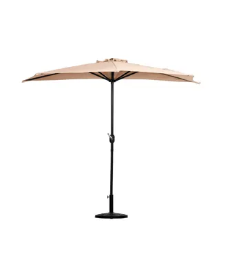 WestinTrends 9 Ft Outdoor Patio Half Market Umbrella with Base Set