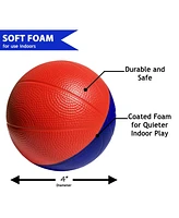 4" Mini Foam Basketball for Over The Door Mini Hoop Games, 2 Pack | Safe & Quiet Small Basketball for Nerf Basketball Hoops and Other Mini Hoop Sets