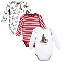 Hudson Baby Boys Cotton Long-Sleeve Bodysuits Set, Happy Planets 3-Pack, Newborn