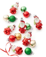 Holiday Lane Ornamentation Mini Santa & Ball Ornaments, Set of 15, Created for Macy's