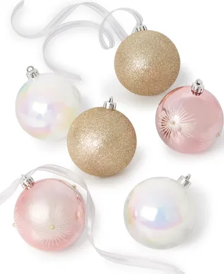 Holiday Lane Sugar Plum Plastic Ball Ornaments, Set of 6, Created for Macy's