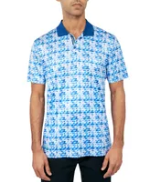 Society Of Threads Men's Regular Fit Fish Print Performance Polo Shirt