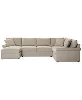 Wrenley 138" 3-Pc. Fabric Sectional Chaise Sofa, Created for Macy's