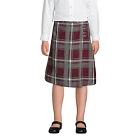 Lands' End Big Girls School Uniform Plaid A-line Skirt Below the Knee