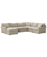 Closeout! Wrenley 138" 5-Pc. Fabric Modular Sleeper Chaise Sectional Sofa, Created for Macy's