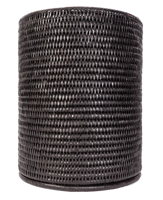 Rattan Round Wastebasket with Metal Liner