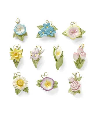 Lenox Celebrate Flowers Ornament Set, 10-Piece