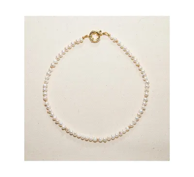 Joey Baby 18K Gold Plated Freshwater Pearls with Rose Gold Beads- Mathilde Necklace 17" For Women