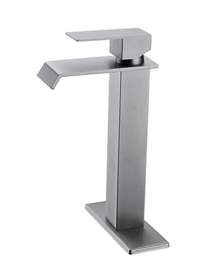 Waterfall Spout Bathroom Faucet, Single Handle Bathroom Vanity Sink Faucet