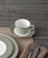 Noritake Infinity Green Platinum 4 Piece Cup Set, Service for 4