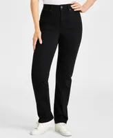 Style & Co Petite High-Rise Natural Straight-Leg Jeans, Short, Created for Macy's