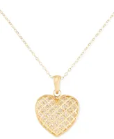 Textured Heart 18" Pendant Necklace in 10k Two-Tone Gold - Two