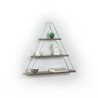 Streamdale Furniture Moset Floating Wall Decor Wall Mounted Rustic Decorative Hanging Metal Bracket Triangle Shelf