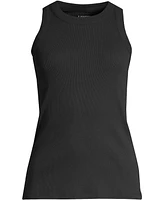 Lands' End Plus Rib Crew Neck Tank Top