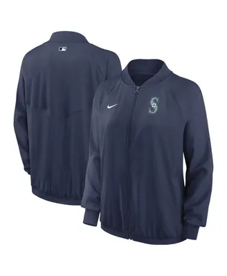 Women's Nike Navy Seattle Mariners Authentic Collection Team Raglan Performance Full-Zip Jacket
